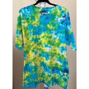 Modern Liquid Blue T-Shirt Blue Tie-Dye Multi-Color Unisex XL